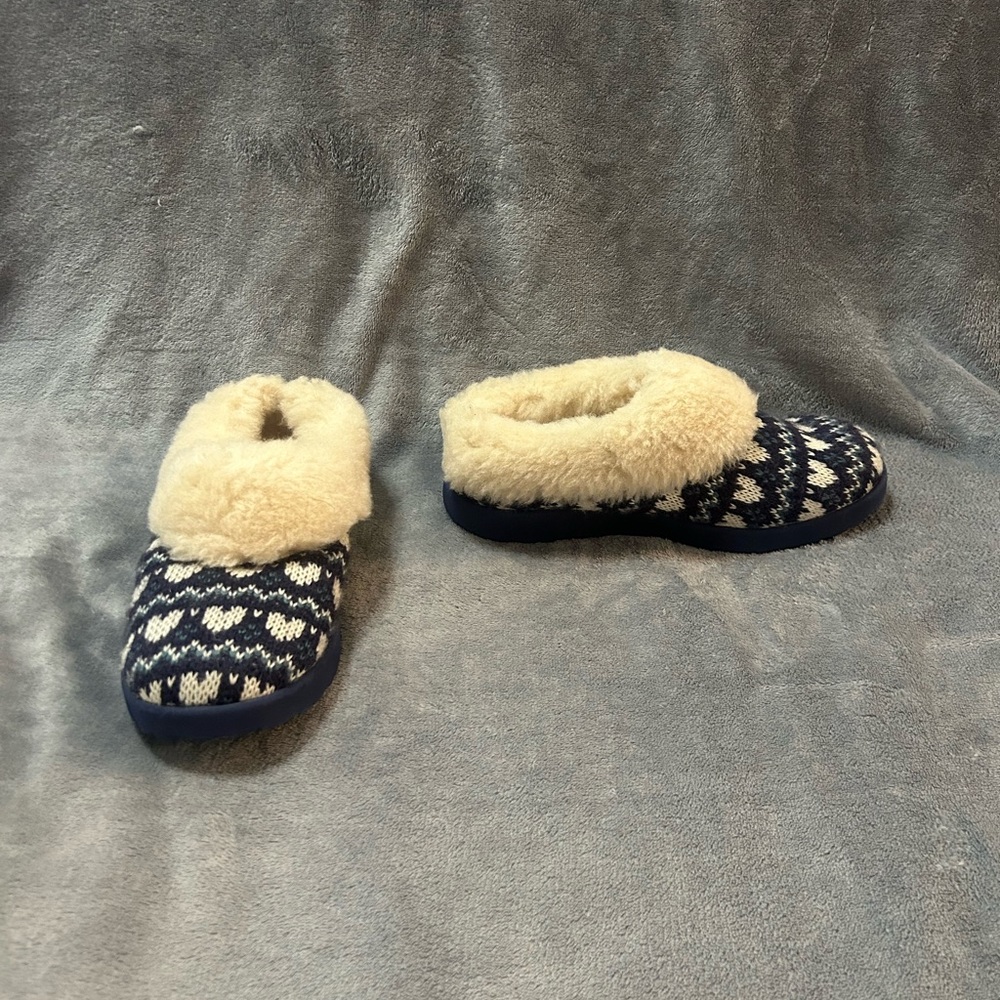 Women’s Ugg blue heart slip Ons size 5